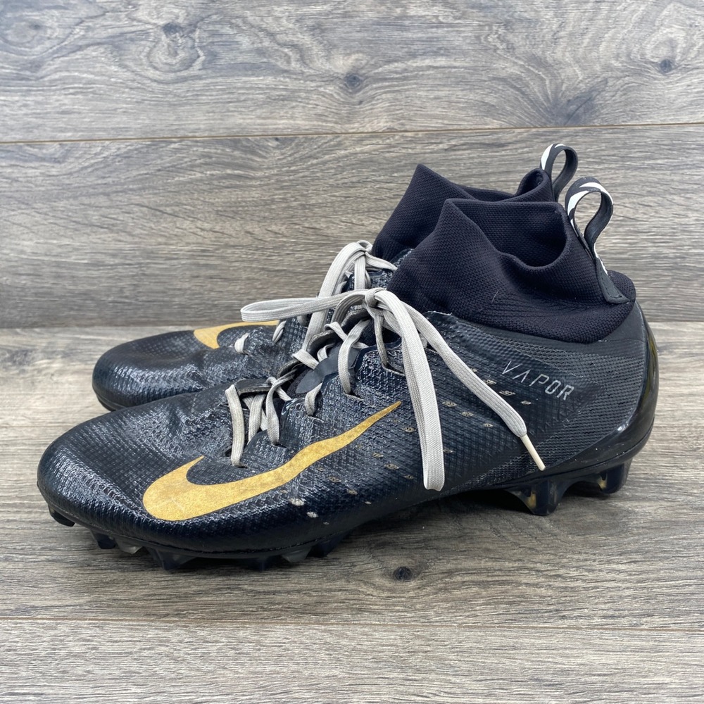 Nike Vapor Untouchable Pro 3 Football Cleats Mens 12 Black Gold High Top
